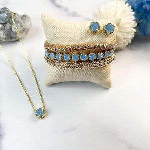 Park Lane Blue Opal Honeycomb Set – Includes Bracelet, Necklace AND Earr…